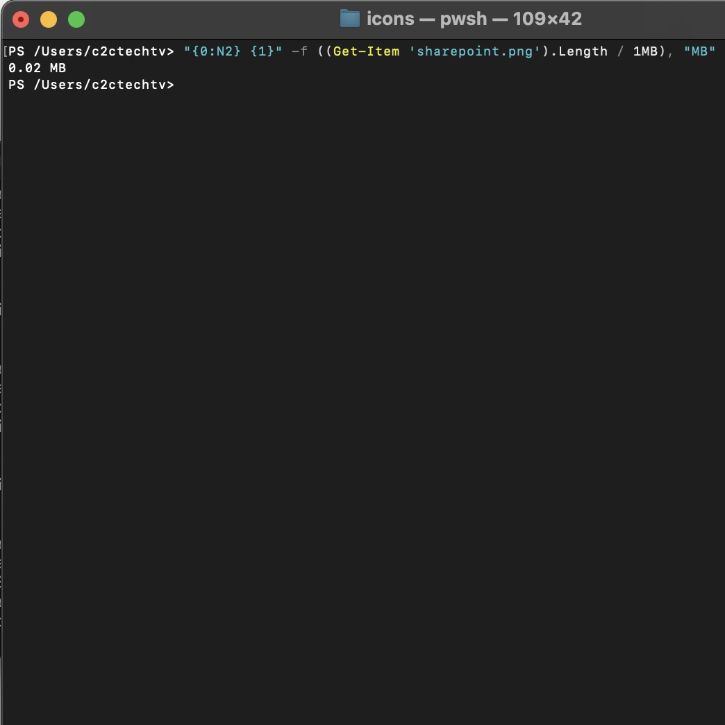 Get FIle Size using PowerShell Code2care